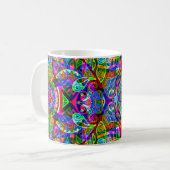 Sketting Fantasy Art - Abstracte Neon Shift 3 Koffiemok (Voorkant links)