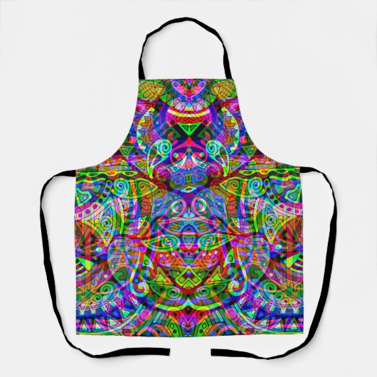 Sketting Fantasy Art - Abstracte Neon Shift 3 Schort (Voorkant)
