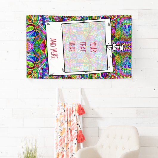 Sketting Fantasy Art - Abstracte Neon Shift 3 Spandoek (Insitu)