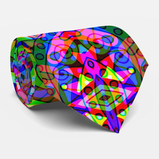 Sketting Fantasy Art - Abstracte Neon Shift 3 Stropdas (Opgerold)