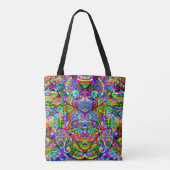 Sketting Fantasy Art - Abstracte Neon Shift 3 Tote Bag (Achterkant)