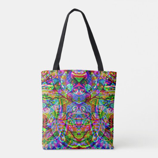 Sketting Fantasy Art - Abstracte Neon Shift 3 Tote Bag (Achterkant)