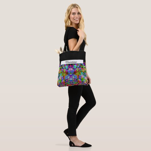 Sketting Fantasy Art - Abstracte Neon Shift 3 Tote Bag (Op model)