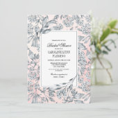 Sketting Floral Blush Pink Vrijgezellenfeest Kaart (Staand voorkant)