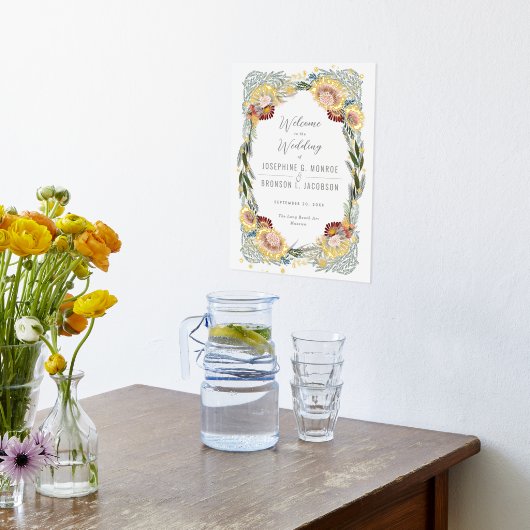 Sketting Florals Unieke bruiloft Welkomstgoud Folie Afdrukken (Laag (Keuken))