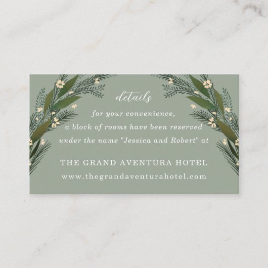 Sketting Flowers laat Greenery Sage Details Informatiekaartje (Voorkant)