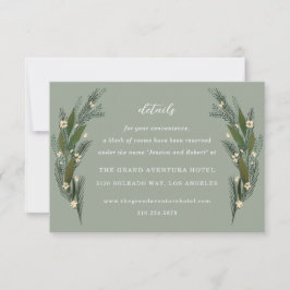 Sketting Flowers laat Greenery Sage Details RSVP Kaartje