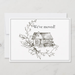 Sketting House Black and White New Address Aankondiging