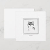 Sketting Persian Cat in zwart-wit Notitiekaartje (Voorkant / Achterkant)