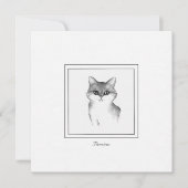 Sketting Persian Cat in zwart-wit Notitiekaartje (Voorkant)