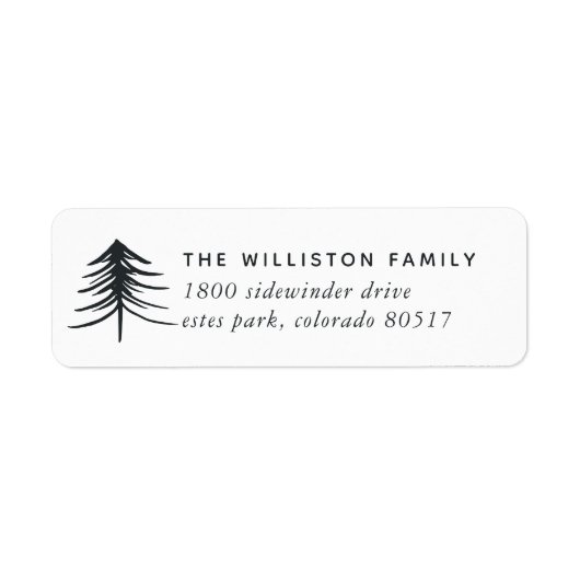 Sketting Pine Holiday Return Label (Voorkant)