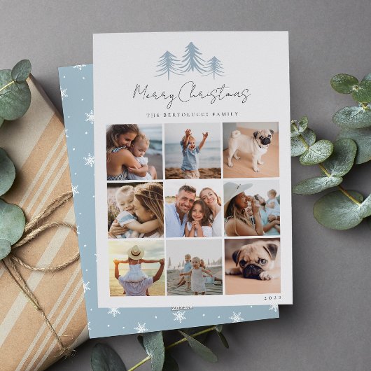 Sketting Pines Photo Collage Feestdagenkaart