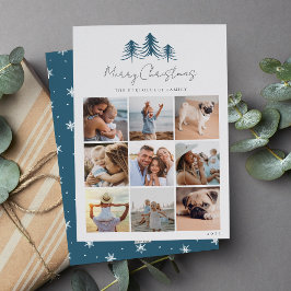 Sketting Pines Photo Collage Feestdagenkaart