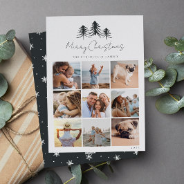 Sketting Pines Photo Collage Feestdagenkaart
