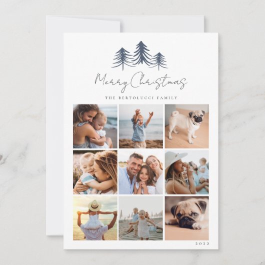 Sketting Pines Photo Collage Feestdagenkaart (Voorkant)