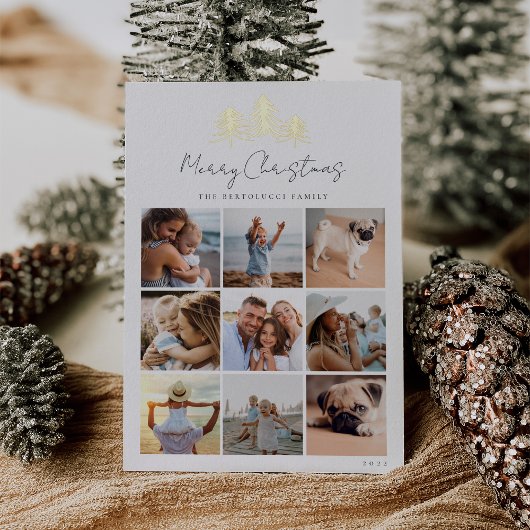 Sketting Pines Photo Collage Folie Feestdagenkaart