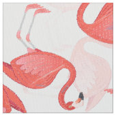 Sketting Scribged Tropical Pink Flamingos Pattern Stof (Close Up)