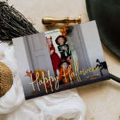 Sketting Script Halloween Foto Folie Feestdagenkaart