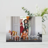 Sketting Script Halloween-fotokaart Kaart (Staand voorkant)