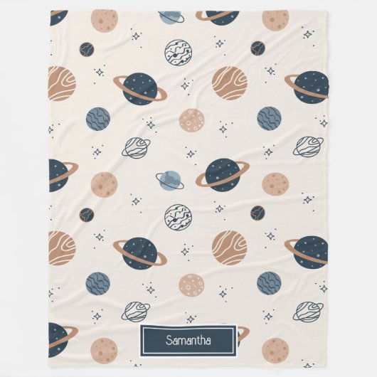 Skettingpatroon voor zonnesysteem fleece deken (Voorkant)