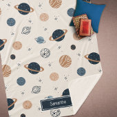 Skettingpatroon voor zonnesysteem sherpa deken