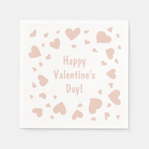 Skewampus Doodled Peach Hearts Valentijnsdag Servet