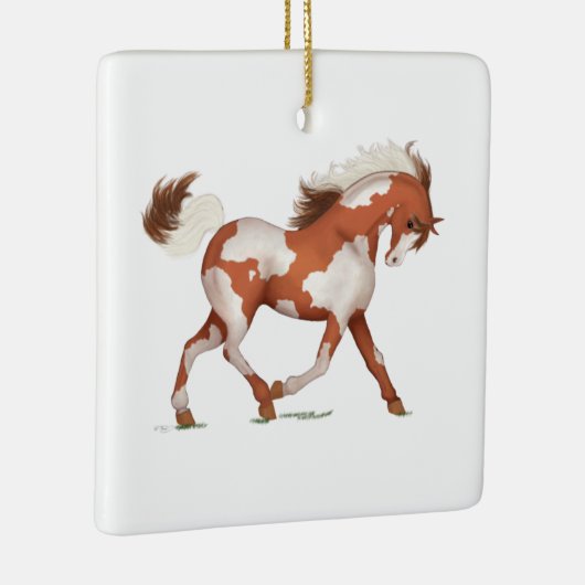 Skewbald Overo Paint Horse Pony Memorial Keramisch Ornament (Rechts)