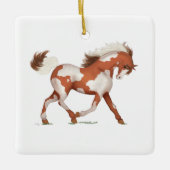 Skewbald Overo Paint Horse Pony Memorial Keramisch Ornament (Voorkant)