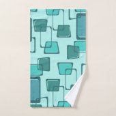 Skewed Squares Mideeuw Turquoise Bad Handdoek (Handdoek)