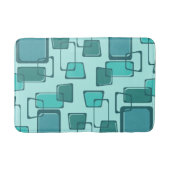 Skewed Squares Mideeuw Turquoise Badmat (Voorkant)