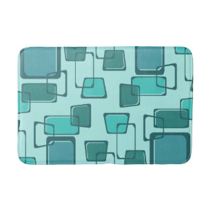 Skewed Squares Mideeuw Turquoise Badmat