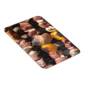 Skewered Kabobs op Barbecue Grill Magneet (Rechterzijde)