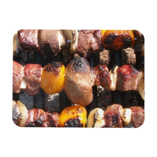 Skewered Kabobs op Barbecue Grill Magneet (Horizontaal)