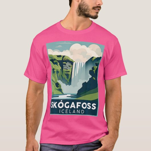 Skgafoss Waterval IJsland Wandelen Camping Skgar E T-shirt (Voorkant)