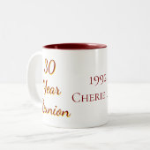 SKHS 30 yr reünie (CLG) Tweekleurige Koffiemok (Voorkant links)