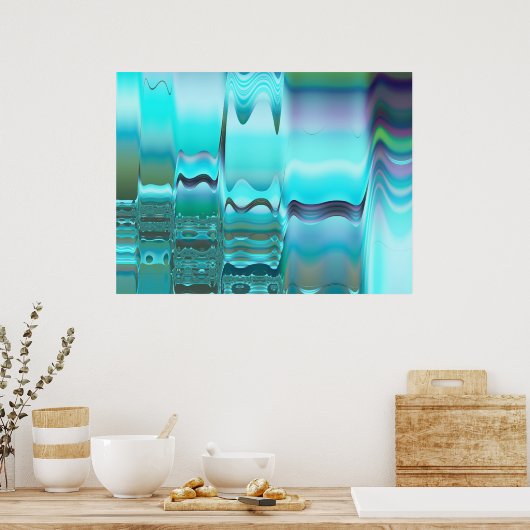 Ski Abstracte kunst Poster (Keuken)