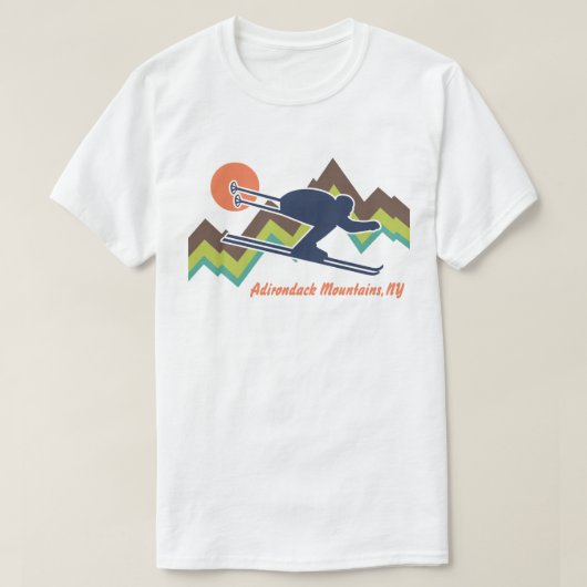 Ski Adirondack Mountains NY T-shirt (Design voorkant)