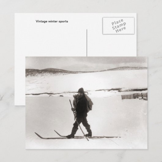  ski-afbeelding, cross-country skiën briefkaart (Voorkant / Achterkant)