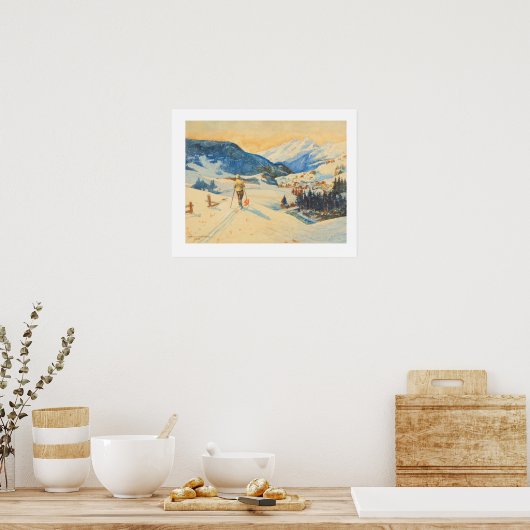  ski-afbeelding, cross-country skiën poster (Keuken)