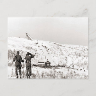 ski-afbeelding, een oogje in het zeil houden briefkaart