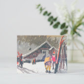 ski-afbeelding, klaar om te concurreren briefkaart (Staand voorkant)