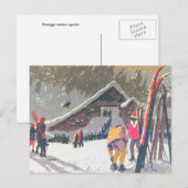 ski-afbeelding, klaar om te concurreren briefkaart (Voorkant / Achterkant)