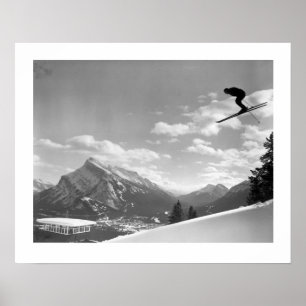  ski-afbeelding, laatste race voor de afwerking poster