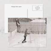  ski-afbeelding, leren skiën briefkaart (Voorkant / Achterkant)