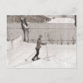  ski-afbeelding, leren skiën briefkaart (Voorkant)