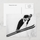  ski-afbeelding, opstijgen! briefkaart (Voorkant / Achterkant)