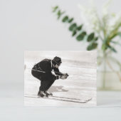 ski-afbeelding, Race voor de afwerking Briefkaart (Staand voorkant)