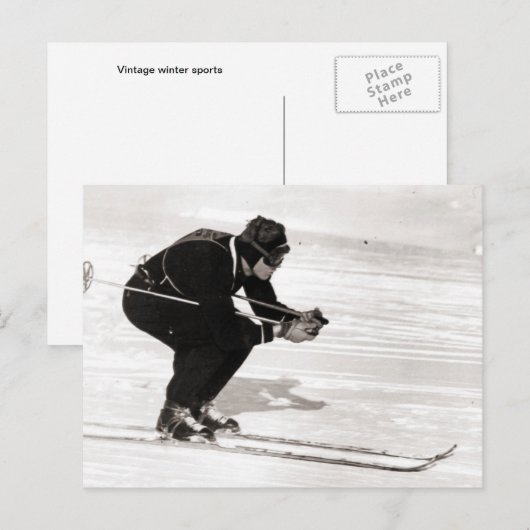  ski-afbeelding, Race voor de afwerking Briefkaart (Voorkant / Achterkant)