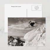  ski-afbeelding, samenpompen briefkaart (Voorkant / Achterkant)