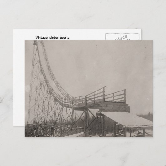  ski-afbeelding, Ski-springveiligheid! Briefkaart (Voorkant / Achterkant)